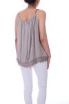 TOP NECK HAS FEATHERS 0044 TAUPE