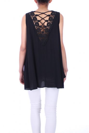 TOP DE ENCAJE CON ESPALDA 0009 NEGRO