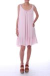 SATIN TRÄGERLOSEN KLEID HAT BLUMEN 0017 ROSE