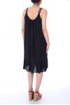 SATIN TRÄGERLOSEN KLEID HAT BLUMEN 0017 SCHWARZ