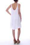 ROBE BRETELLES A FLEURS 0017 BLANC