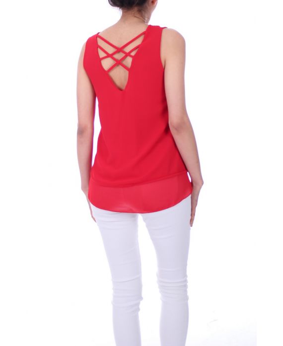 TOP ZIP POSTERIORE ATTRAVERSA 0027 ROSSO