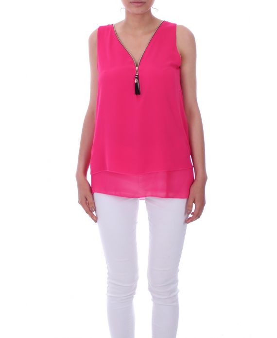 TOP ZIP POSTERIORE ATTRAVERSA 0027 FUSHIA