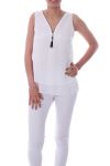 TOP ZIP POSTERIORE ATTRAVERSA 0027-BIANCO