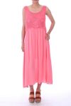 LONG DRESS OVERLAY 0020 CORAL