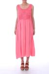 LONG DRESS OVERLAY 0020 CORAL