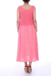 LONG DRESS OVERLAY 0020 CORAL