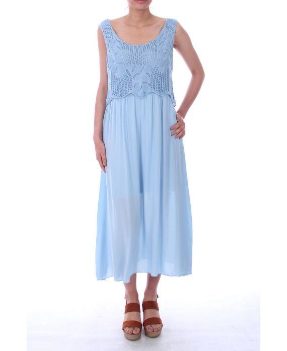 ROBE LONGUE SUPERPOSITION 0020 AZUR