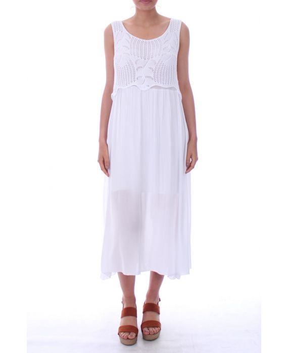 LONG DRESS OVERLAY 0020 WHITE