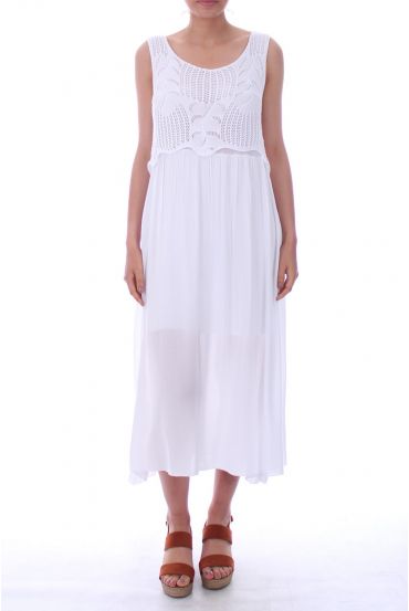 LONG DRESS OVERLAY 0020 WHITE