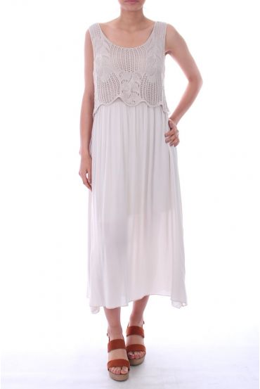 LONG DRESS OVERLAY 0020-BEIGE