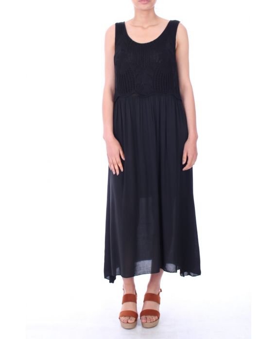 LONG DRESS OVERLAY 0020 BLACK