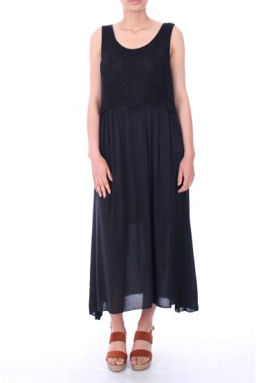 LONG DRESS OVERLAY 0020 BLACK