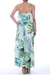 LANGES KLEID DRUCKT TROPICAL 0003 WEIß