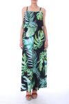 LONG DRESS PRINT TROPICAL 0003 BLACK