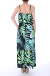 LONG DRESS PRINT TROPICAL 0003 BLACK