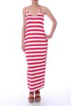 ROBE LONGUE RAYEE 0006 ROUGE