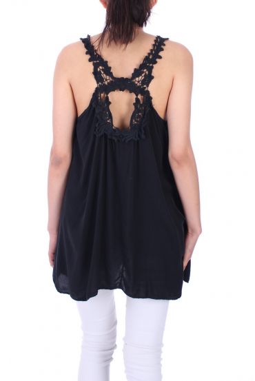 TOP DE ENCAJE CON ESPALDA 0008 NEGRO