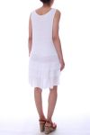 ROBE TUNIQUE MIX MATIERES 0018 BLANC