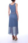 ROBE LONGUE AJOUREE 0019 BLEU