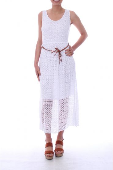 ROBE LONGUE AJOUREE 0019 BLANC