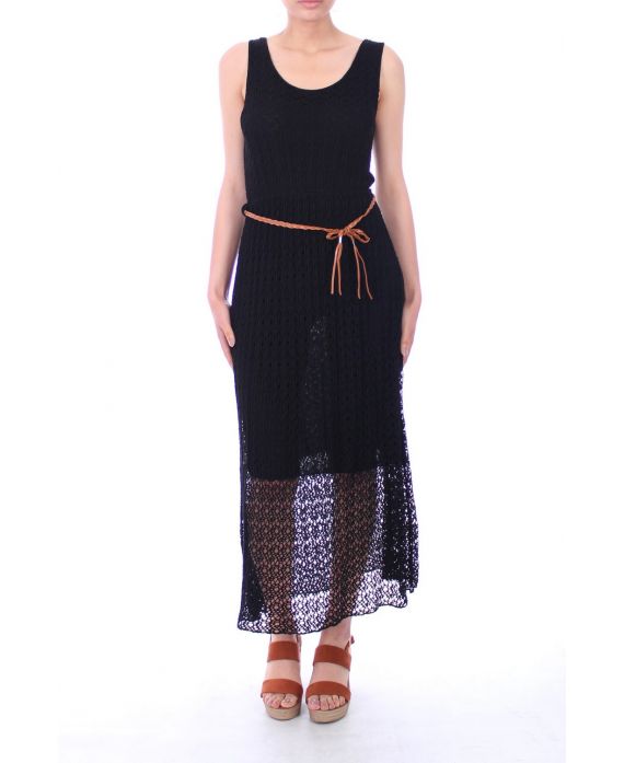 LONG DRESS AJOUREE 0019 BLACK