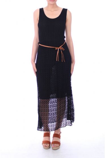 LONG DRESS AJOUREE 0019 BLACK