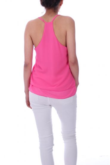 TOP DOS CROISE 0028 ROSE FLUO