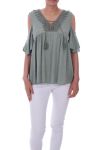 TOP ENCOLURE A LACETS 0043 VERT MILITAIRE