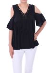 TOP ENCOLURE A LACETS 0043 NOIR