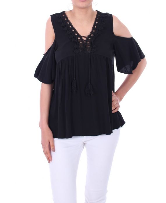 TOP ENCOLURE A LACETS 0043 NOIR