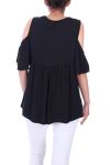 TOP AUSSCHNITT A SPITZEN-UP 0043 SCHWARZ