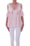 TOP AUSSCHNITT A SPITZEN-UP 0043 ROSA