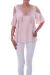 TOP AUSSCHNITT A SPITZEN-UP 0043 ROSA