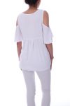 TOP ENCOLURE A LACETS 0043 BLANC