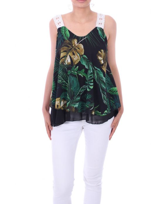 TOP DRUCKT TROPICAL 0045 SCHWARZ