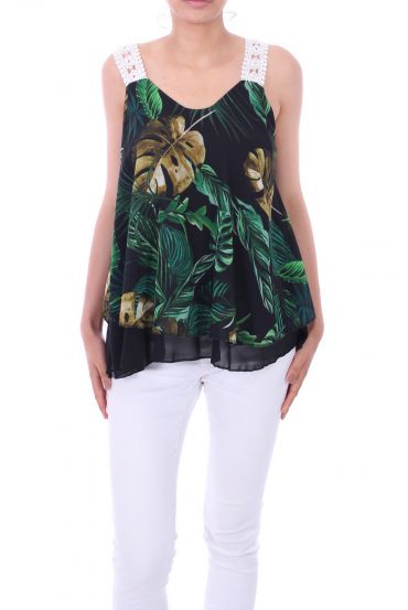 TOP DRUCKT TROPICAL 0045 SCHWARZ