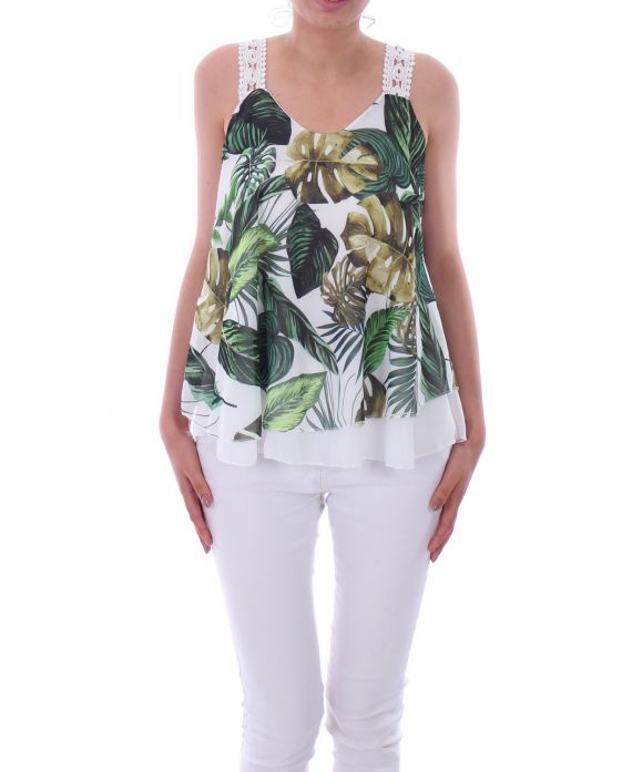 TOP ESTAMPADOS TROPICALES 0045 BLANCO