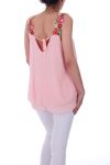 TOP BRETELLES A FLEURS 0046 ROSE