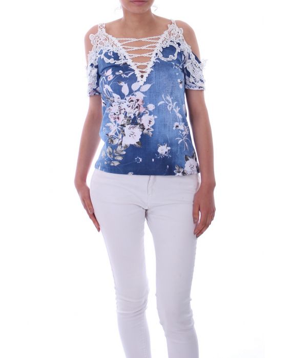 TOP EMPIECEMENT KANT 0047 BLAUW