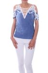 TOP EMPIECEMENT KANT 0049 BLAUW