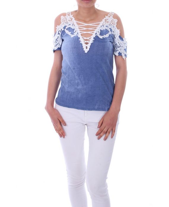 TOP EMPIECEMENT KANT 0049 BLAUW