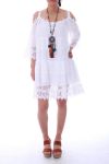 KLEID EMPIECEMENT SPITZEN-0012-BLANC - BOHEME