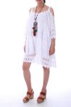 KLEID EMPIECEMENT SPITZEN-0012-BLANC - BOHEME