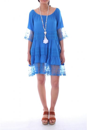 TUNIC DRESS LACE 0053 ROYAL BLUE - BOHEME