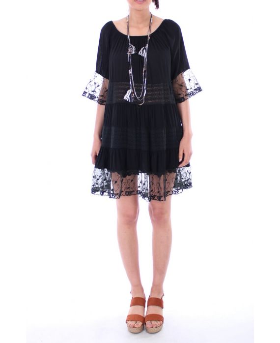 TUNIC DRESS LACE 0053 NOIR - BOHEME