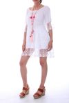 TUNIC DRESS LACE 0053 BLANC - BOHEME