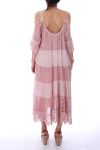 ROBE EMPIECEMENT DENTELLE 0037 ROSE - BOHEME