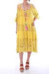 DRESS EMPIECEMENT LACE 0036 MUSTARD - BOHEME