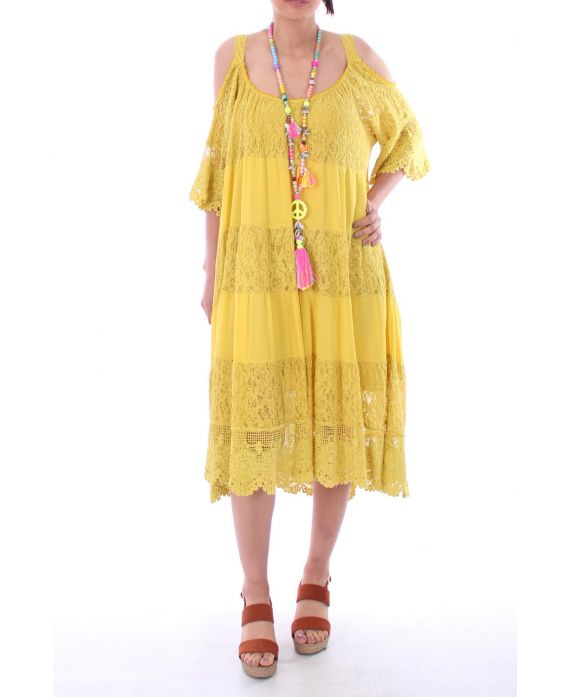 DRESS EMPIECEMENT LACE 0036 MUSTARD - BOHEME